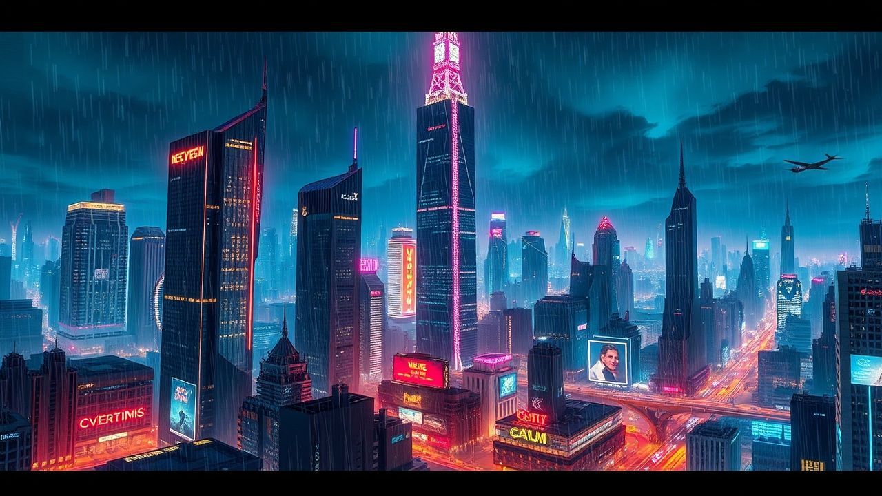 Vibrant Cyberpunk Megacity Endless Neon Dreams
