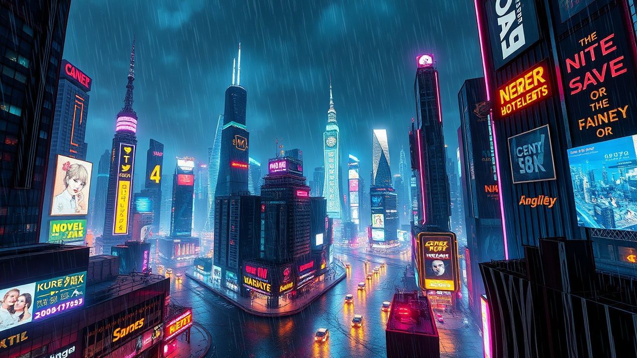 Luminous Cyberpunk Megacity Endless Neon Dreams