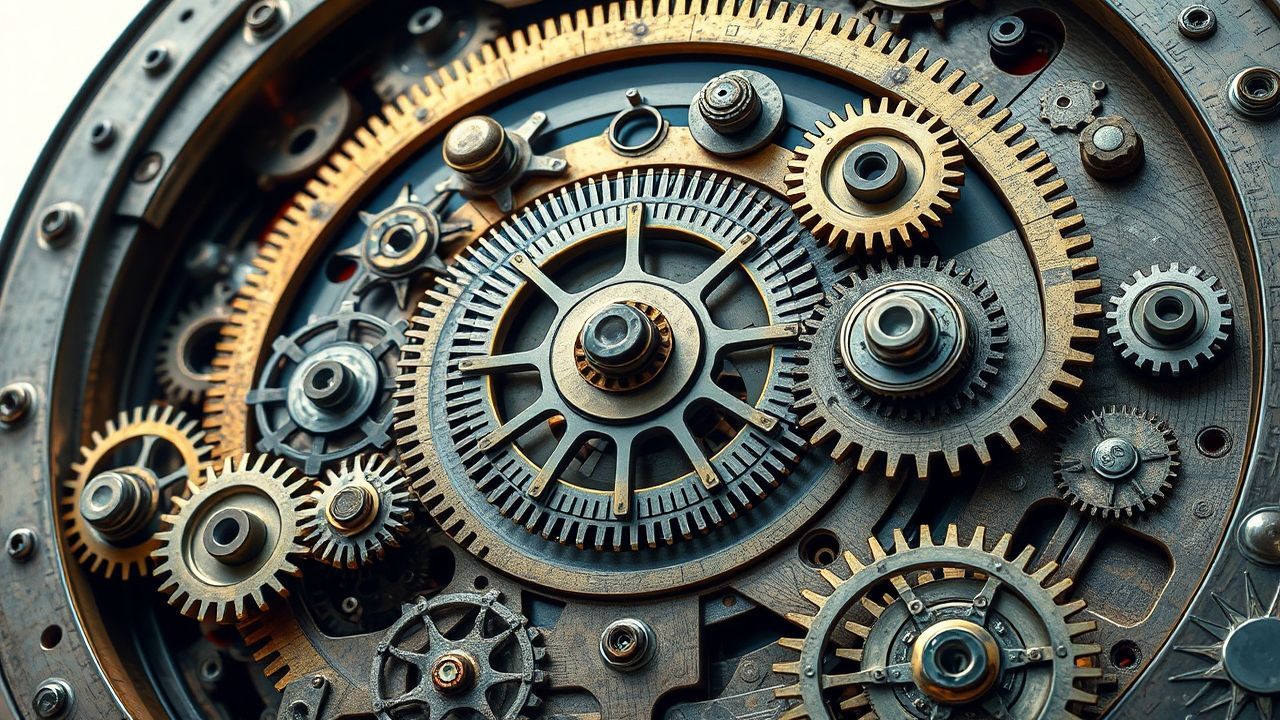 Industrial Clockwork Mechanism Gears