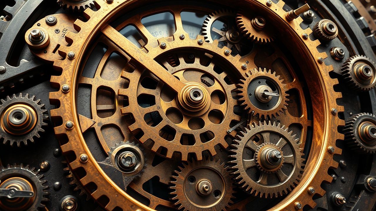 Brass Clockwork Mechanism Gears