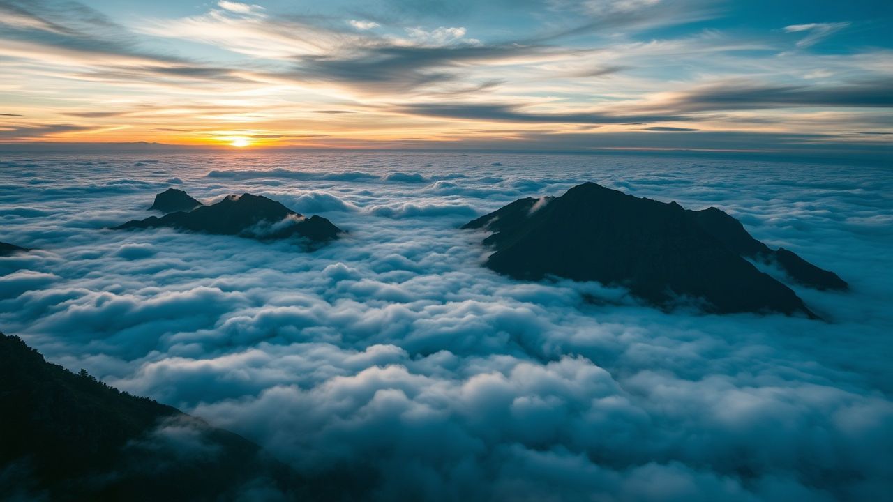 Verdant Sea Clouds Peaks in the Mist