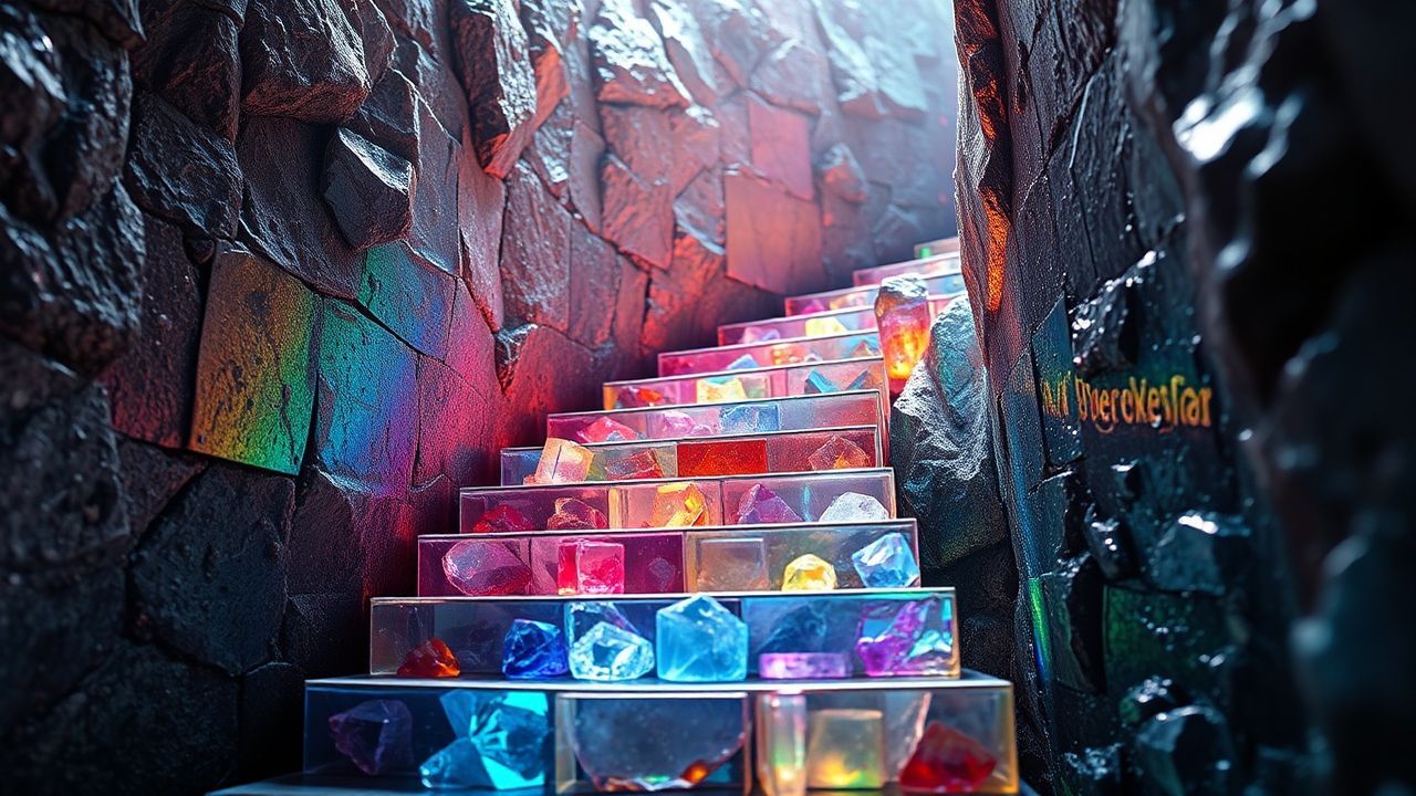 Fluid Bismuth Staircase Rainbow Crystal