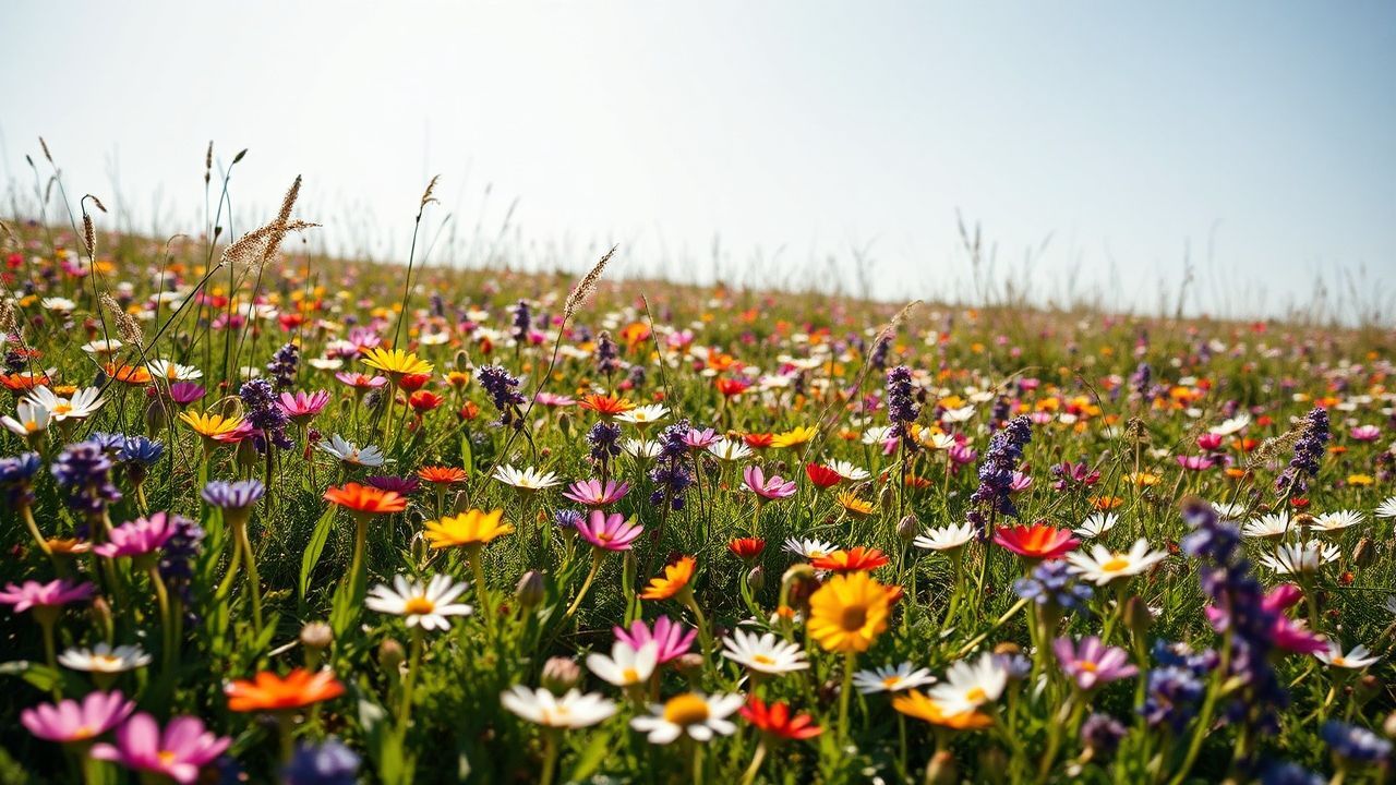 Golden Meadow Wildflowers Carpet in Spring