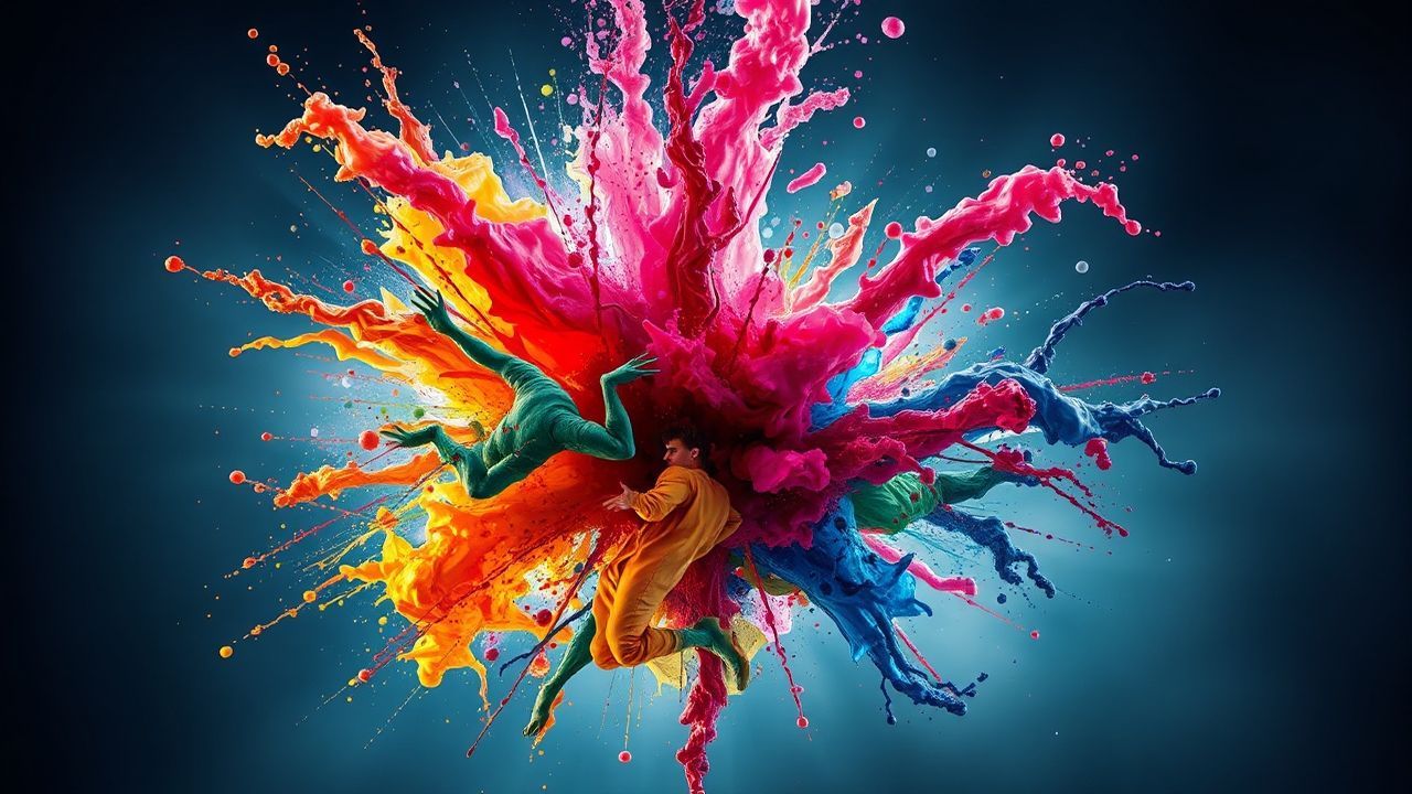 Chromatic Paint Explosion Freeze