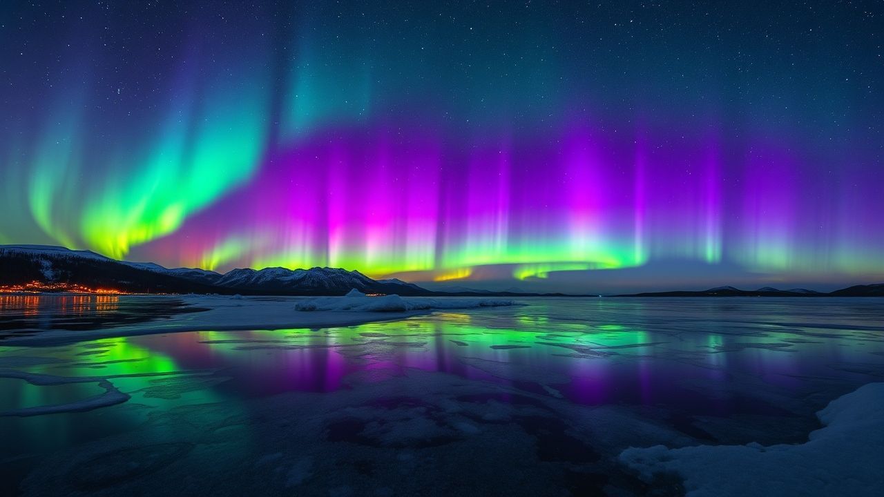 Stunning Aurora Borealis Green Frozen