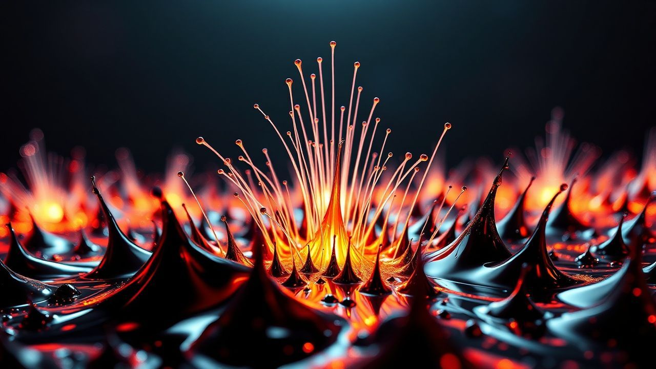 Fluid Ferrofluid Spikes Glossy