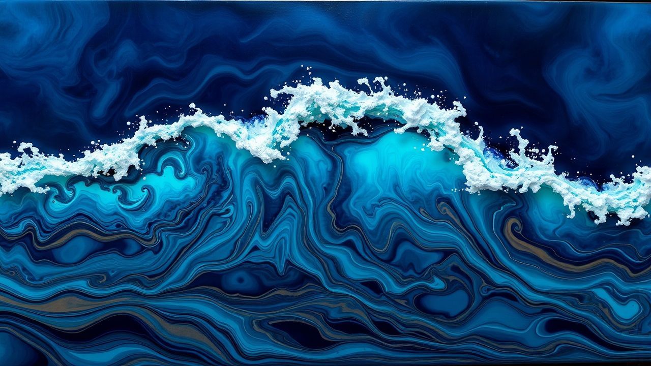 Vivid Resin Art Ocean