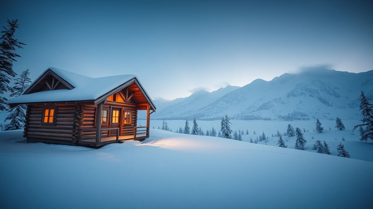 Pure Nordic Cabin Isolation in Winter
