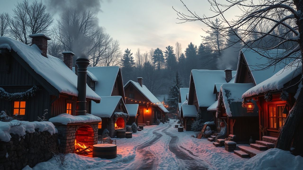 Stunning Village First Cozy in Winter