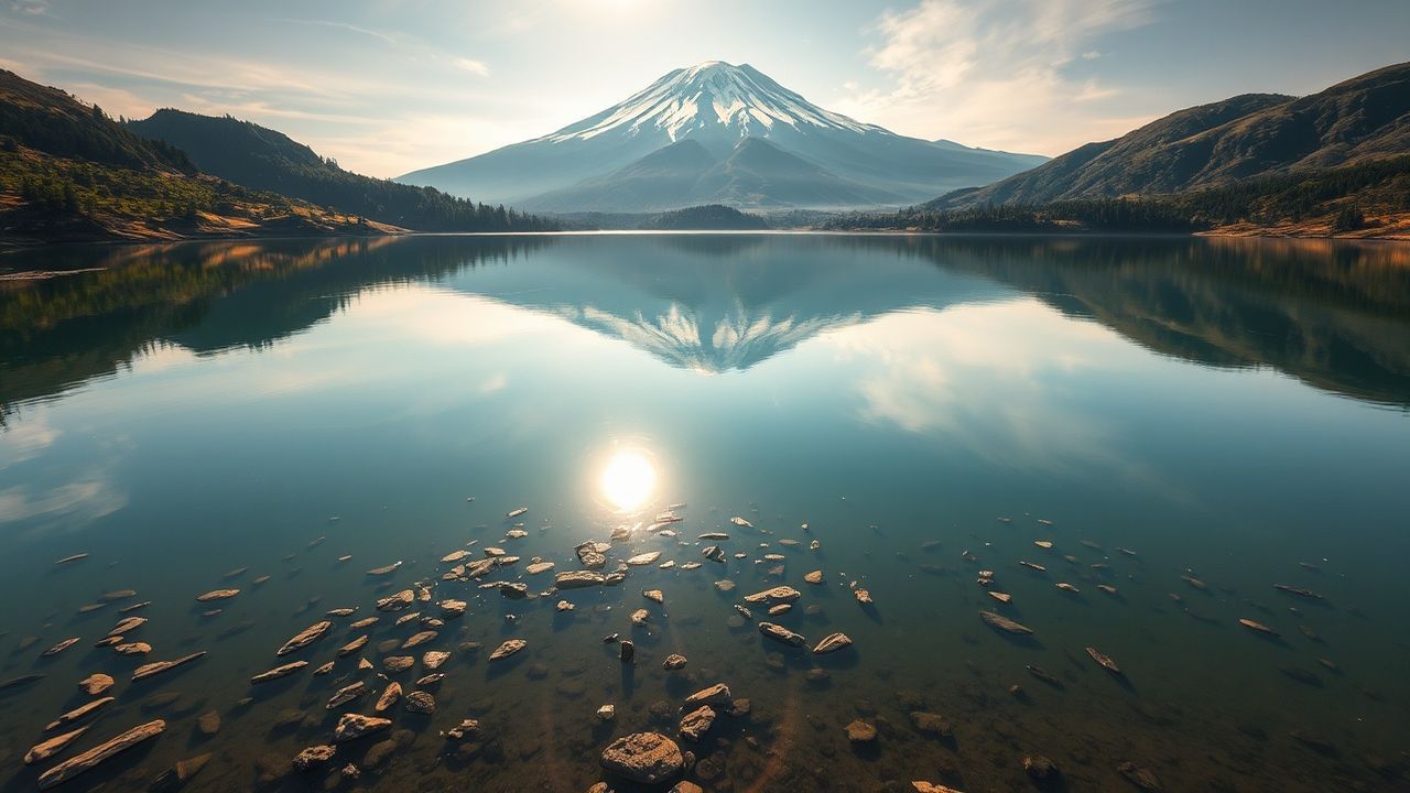 Harmonious Mt. Fuji Mount Lakes Reflections