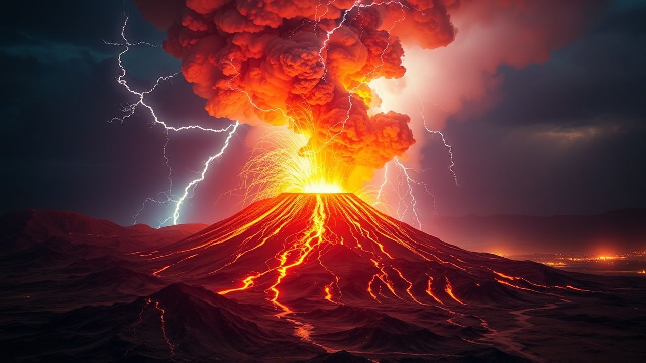 Enchanting Volcanic Lightning Eruption