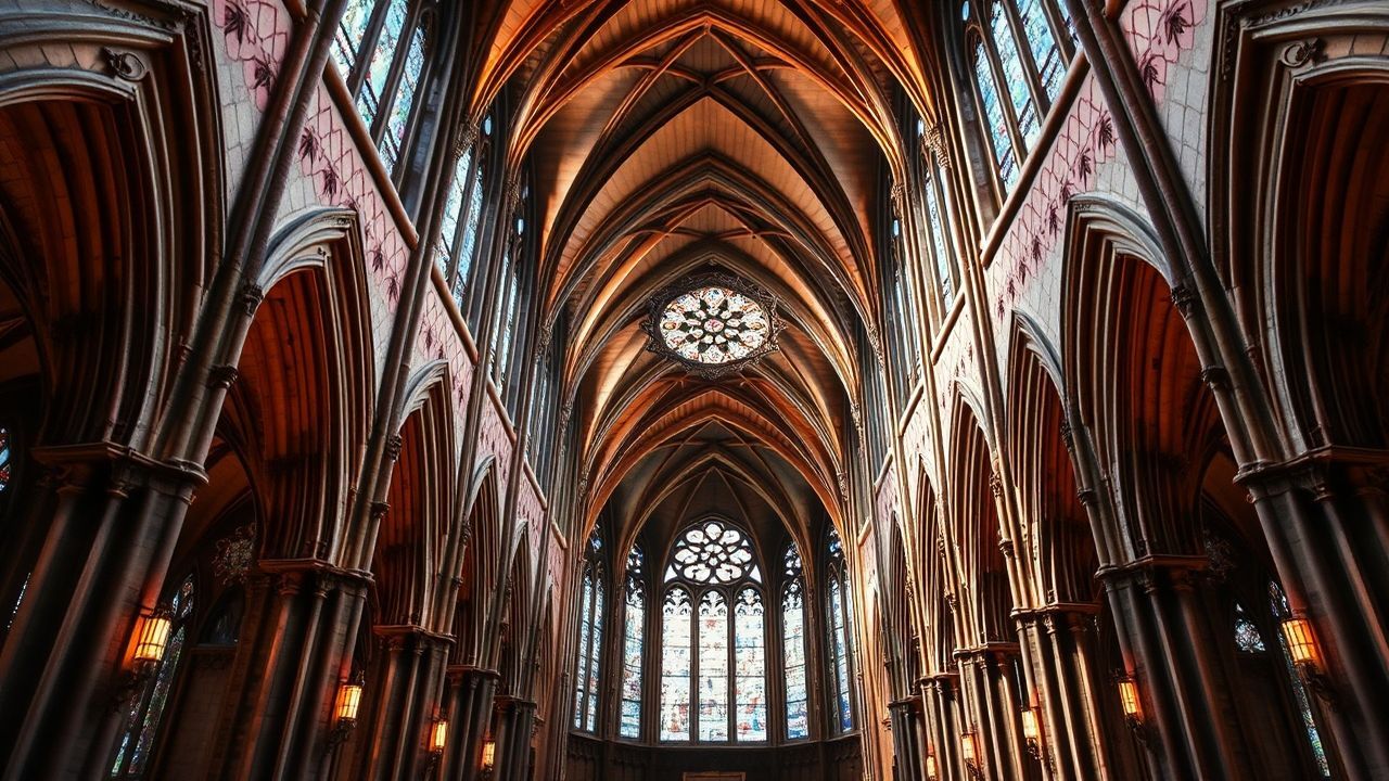 Ancient Gothic Cathedral Buttresses Drama