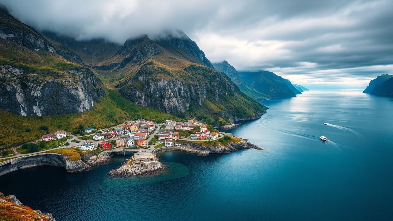 Frozen Norway Fjord Cliffs Drama