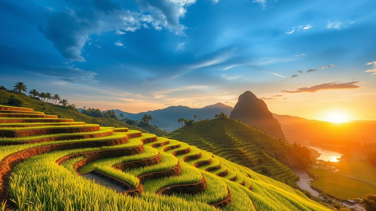 Verdant Bali Rice Terraces Reflections