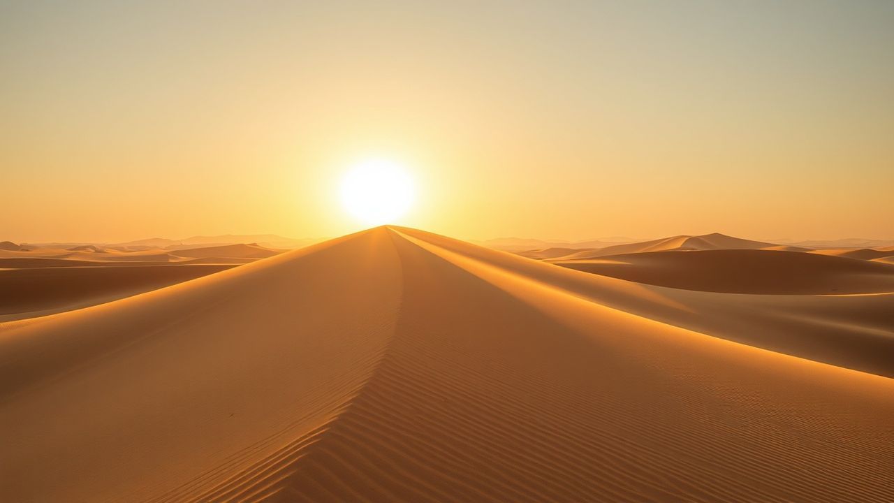Quiet Sand Dune Curve in Golden Light