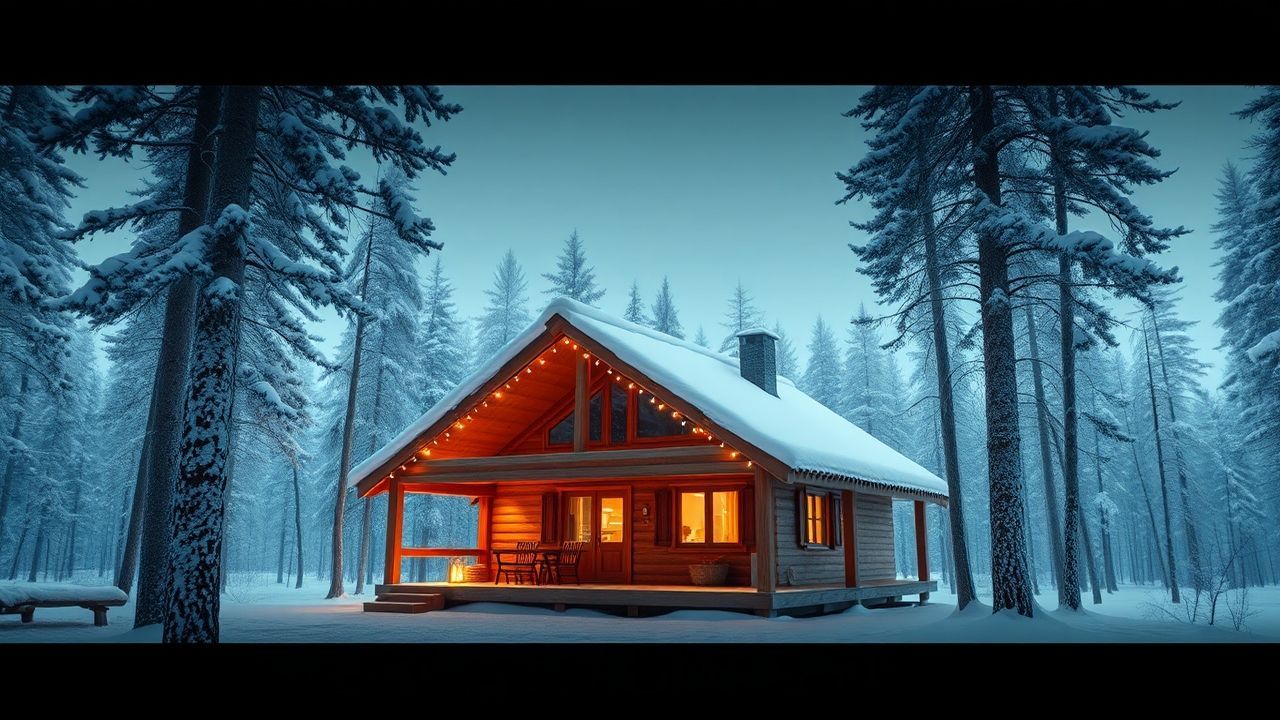 Northern Scandinavian Cabin Isolation in Winter