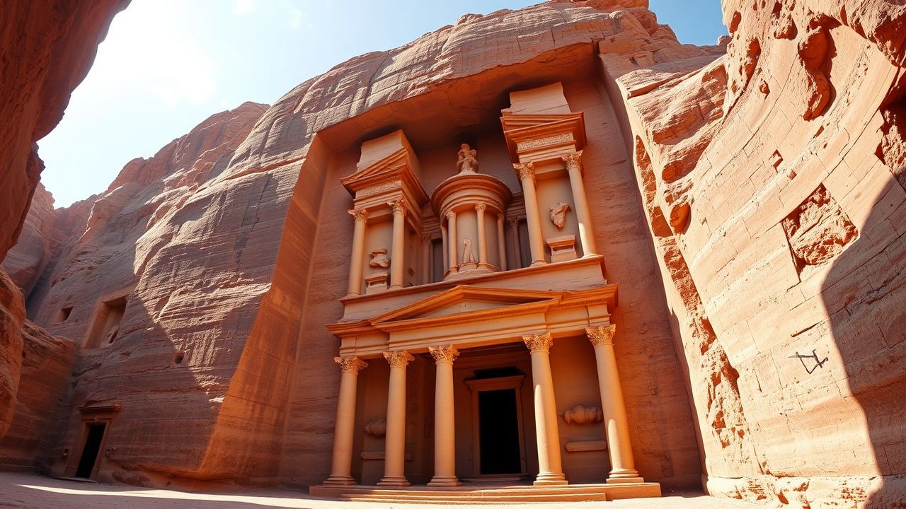Monumental Petra Treasury Carved Ruins