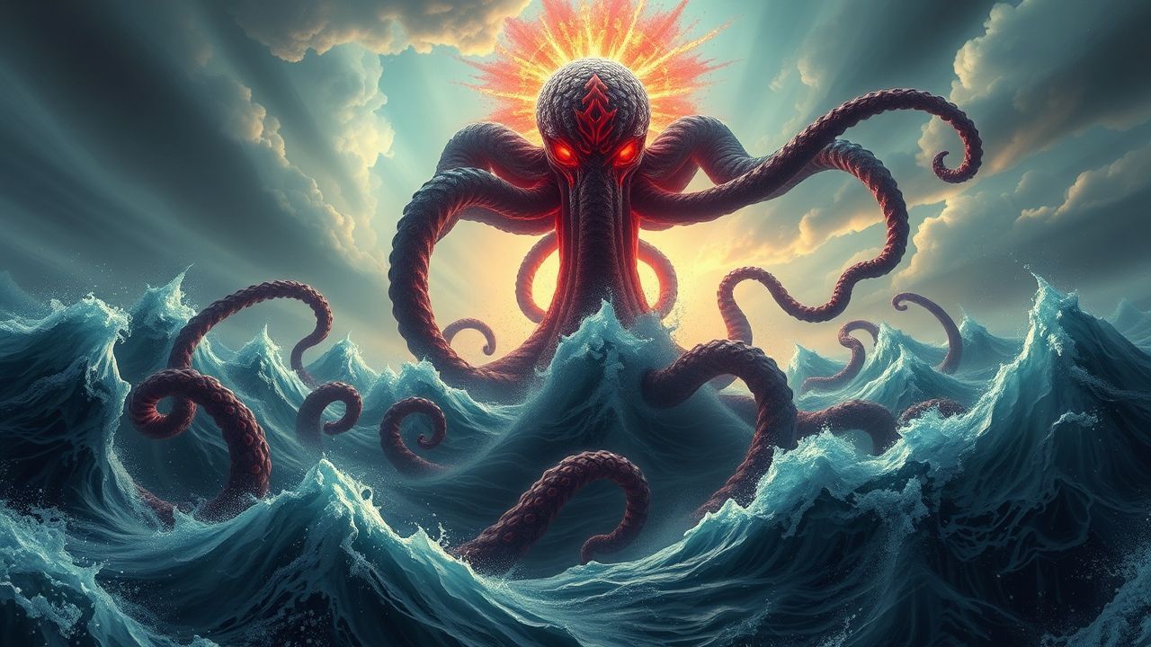 Haunting Cthulhu Rising Tentacles Storm