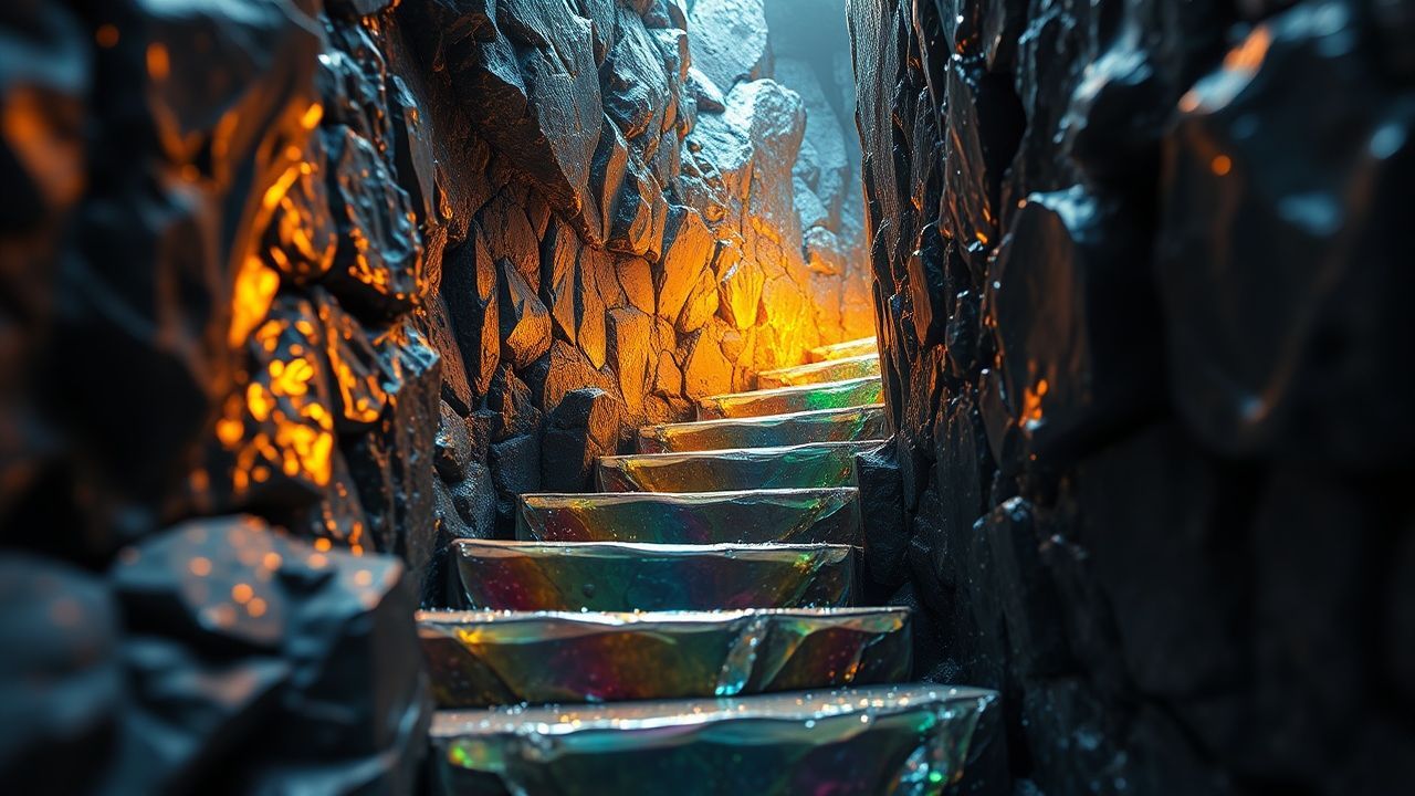 Dynamic Bismuth Staircase Rainbow Crystal