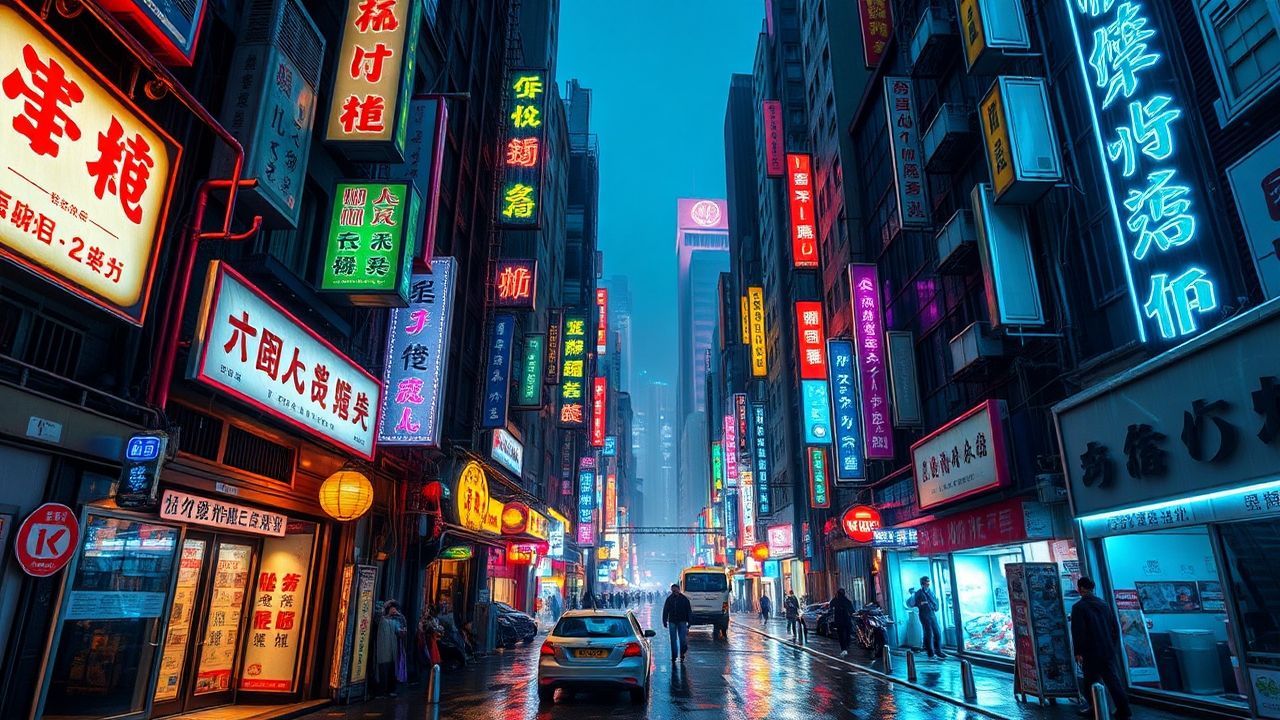 Vivid Hong Kong Alley Neon Dreams