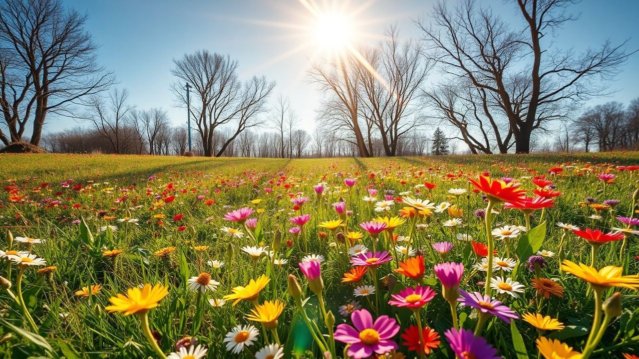 Stunning Meadow Wildflowers Carpet in Spring
