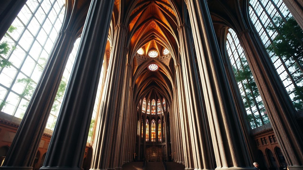 Ancient Sagrada Familia Interior