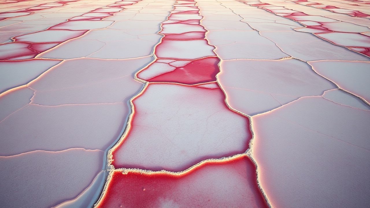 Lush Salt Ponds Pink from Above