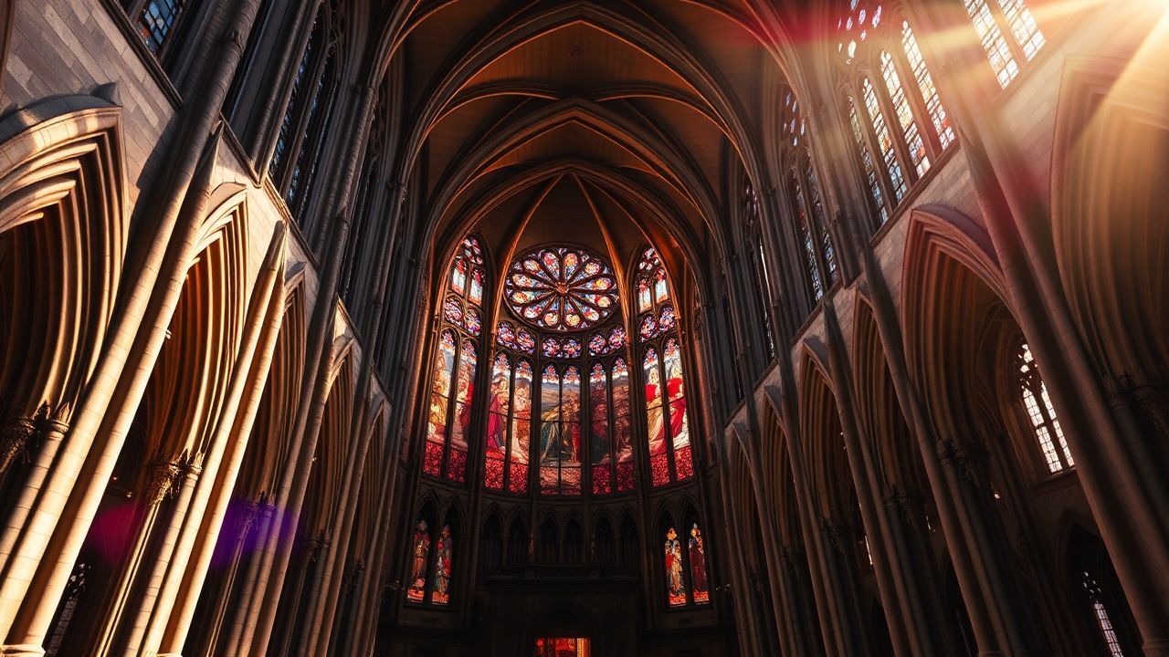 Ancient Gothic Cathedral Buttresses Drama