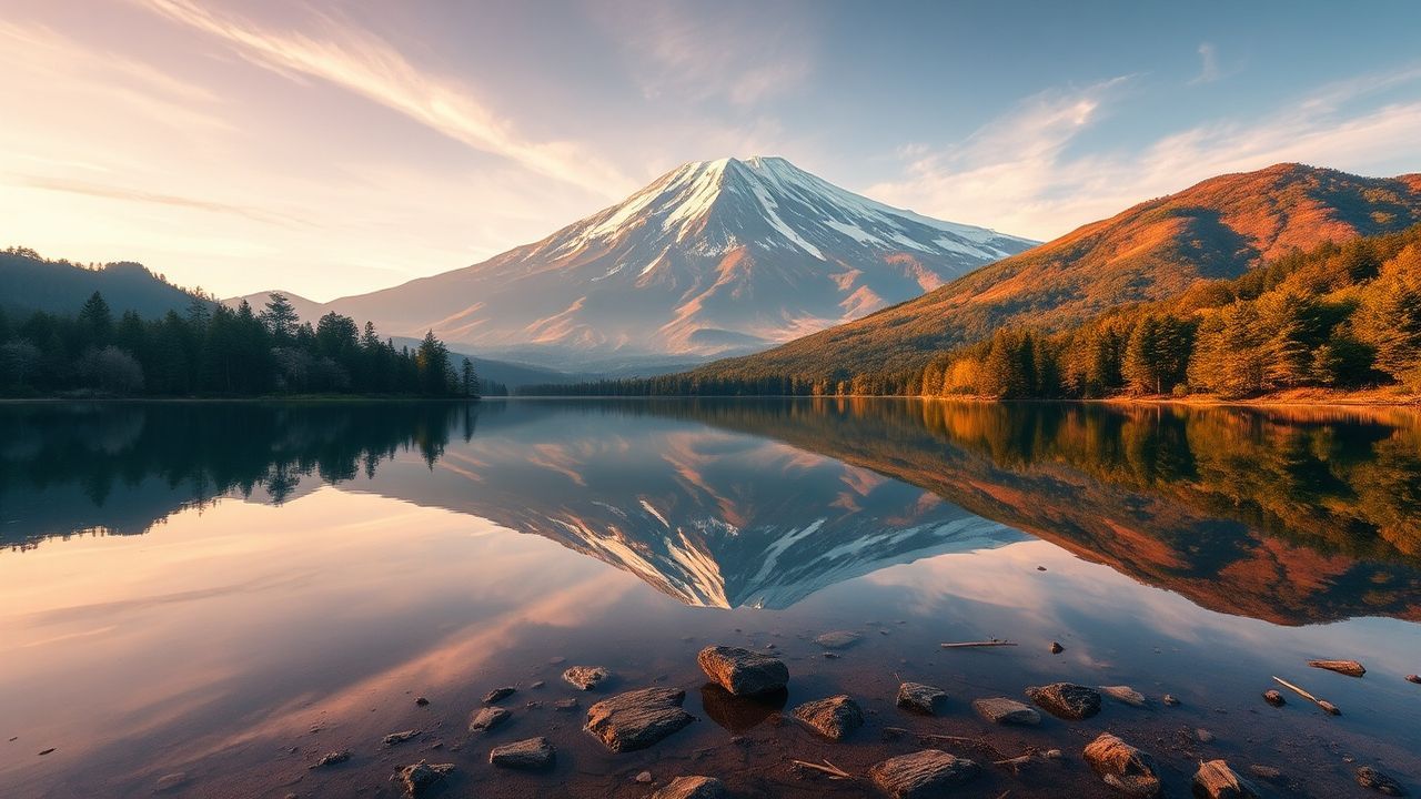 Sacred Mt. Fuji Mount Lakes Reflections