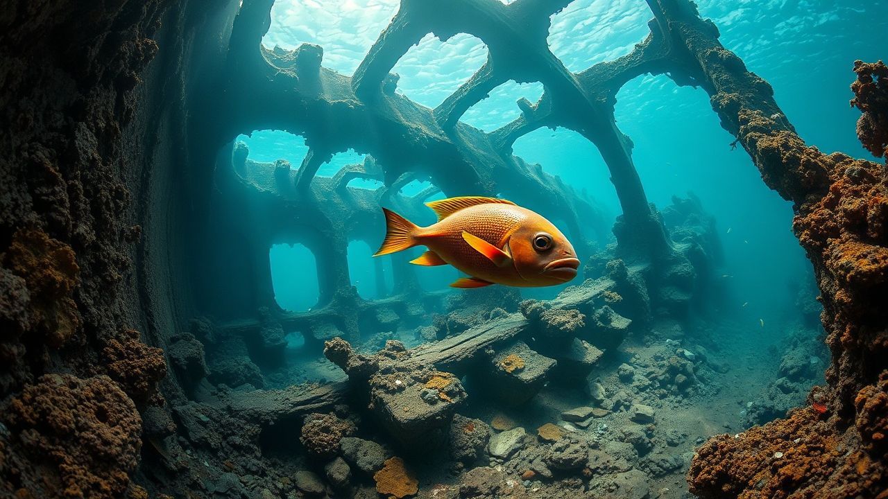 Oceanic Shipwreck Coral Encrusted