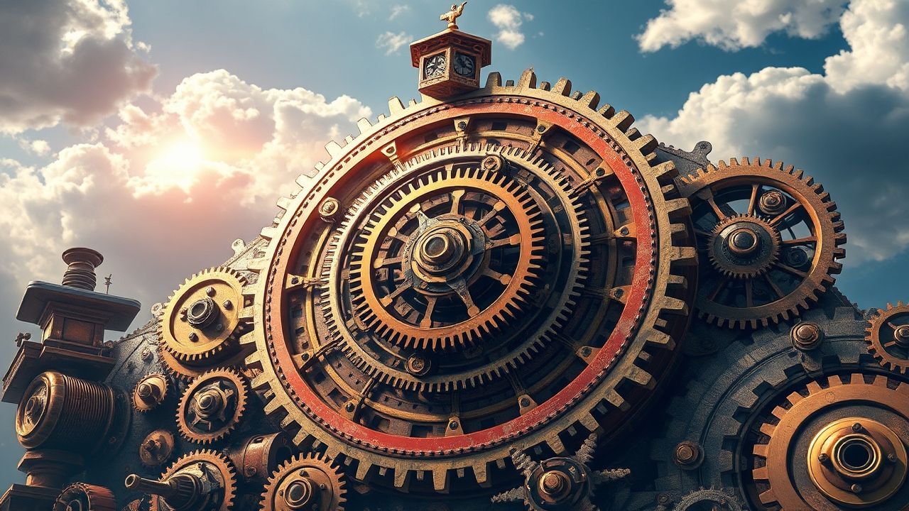 Industrial Clockwork Mechanism Gears