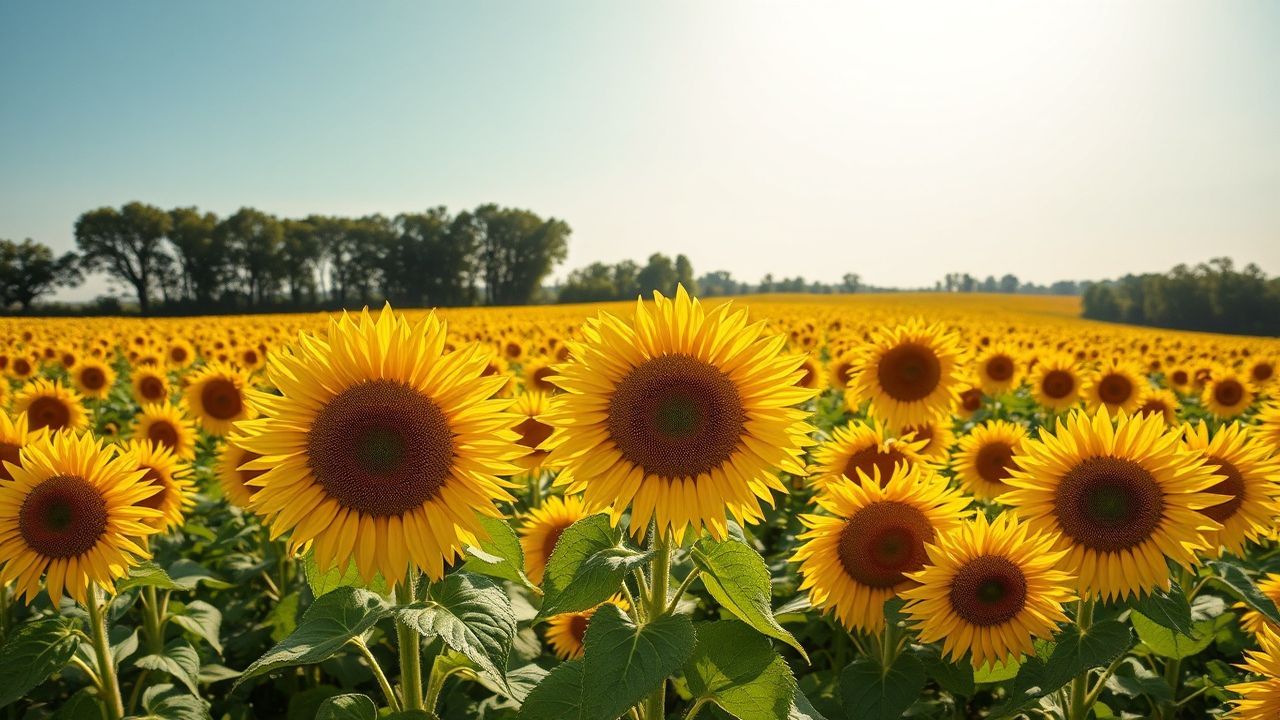 Radiant Sunflower Field Endless in Summer
