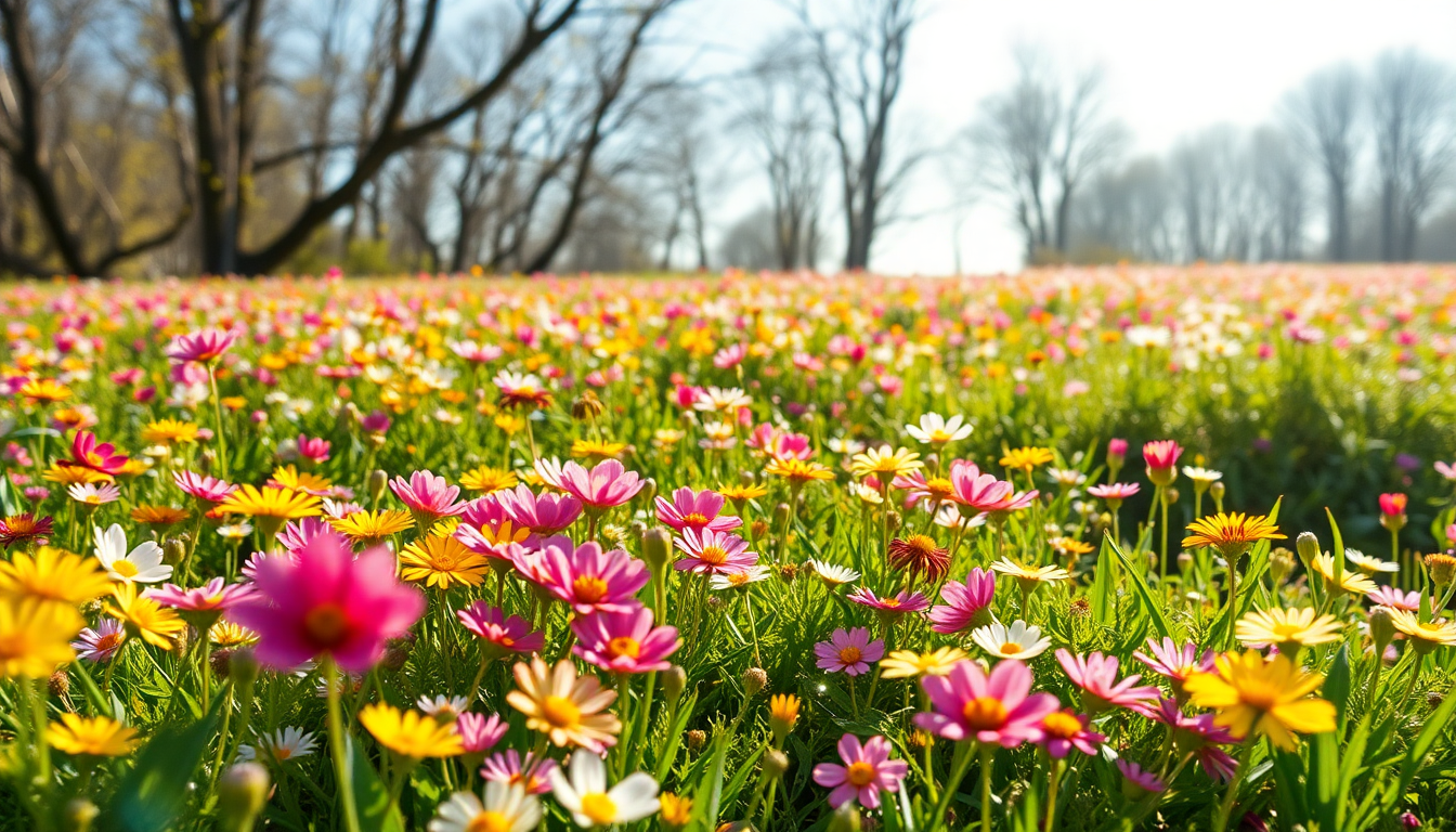 Radiant Meadow Wildflowers Carpet in Spring