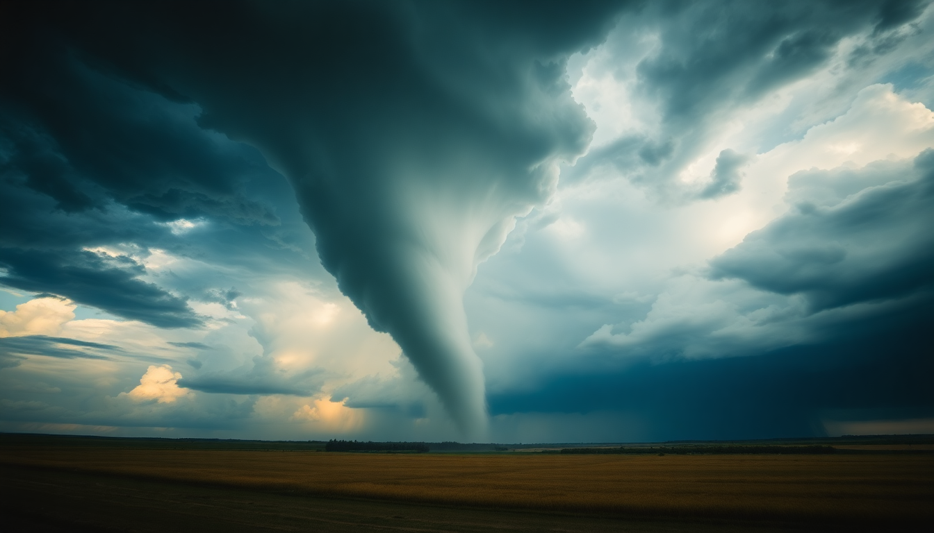 Ethereal Tornado Supercell Structure Drama