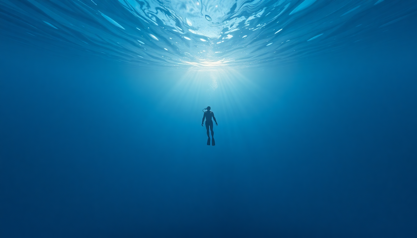 Remarkable Freediver Blue Abyss Serenity