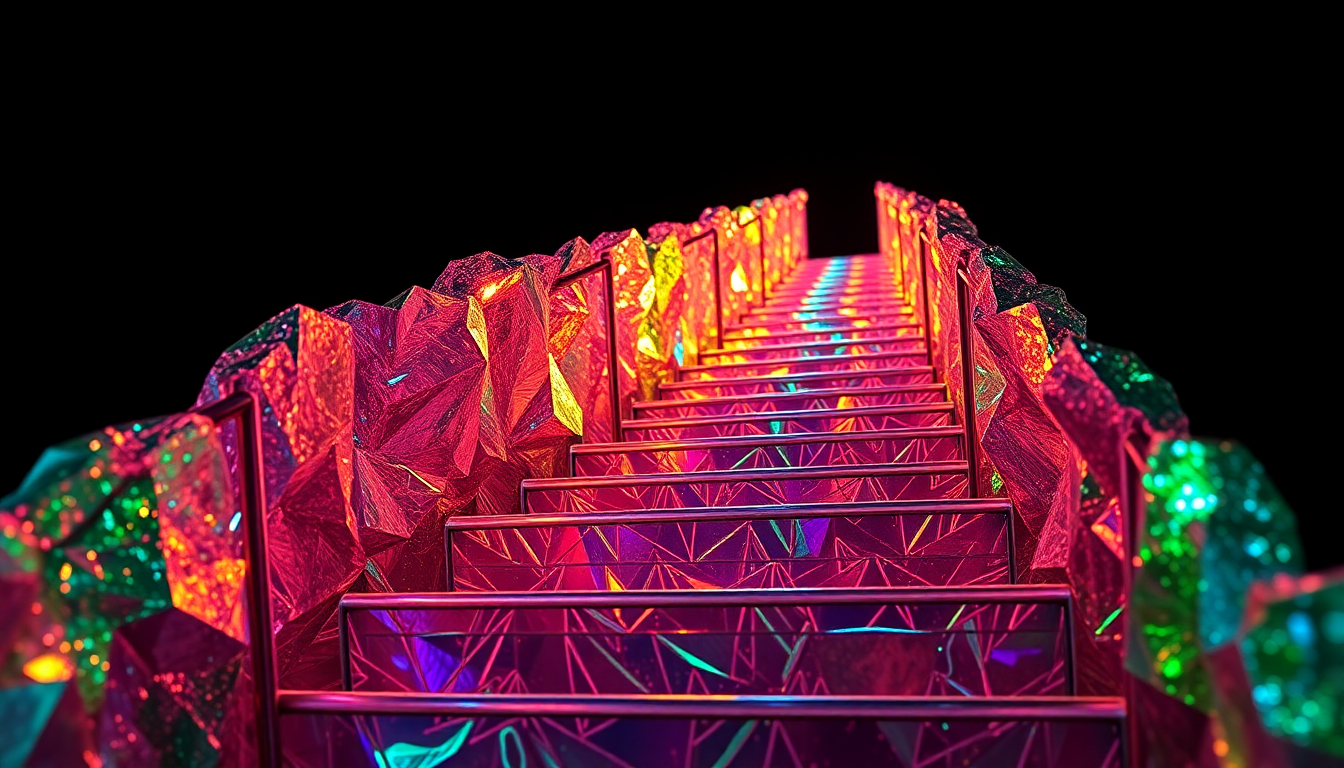 Magnificent Bismuth Staircase Rainbow Crystal