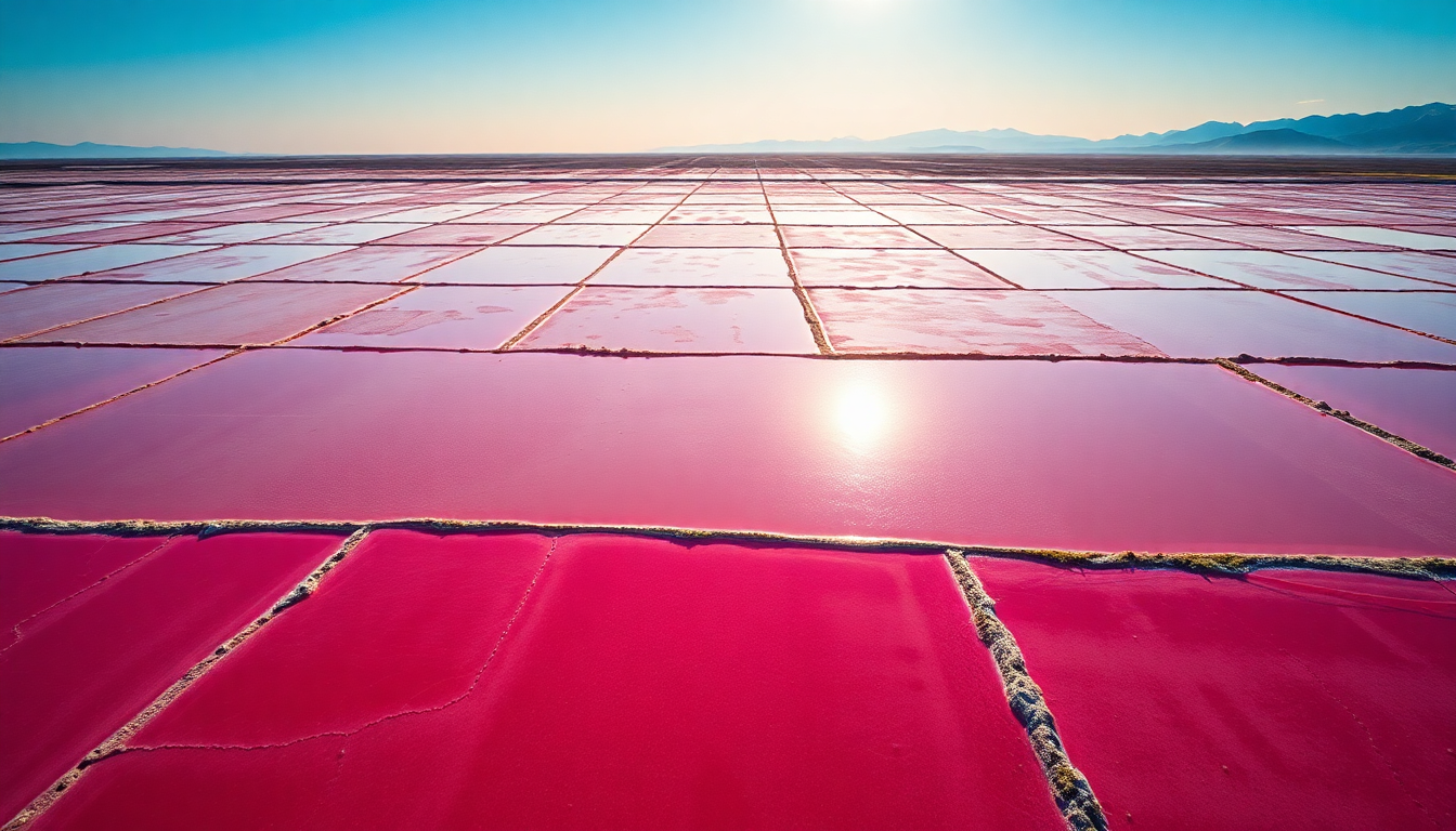 Enchanted Salt Ponds Pink from Above