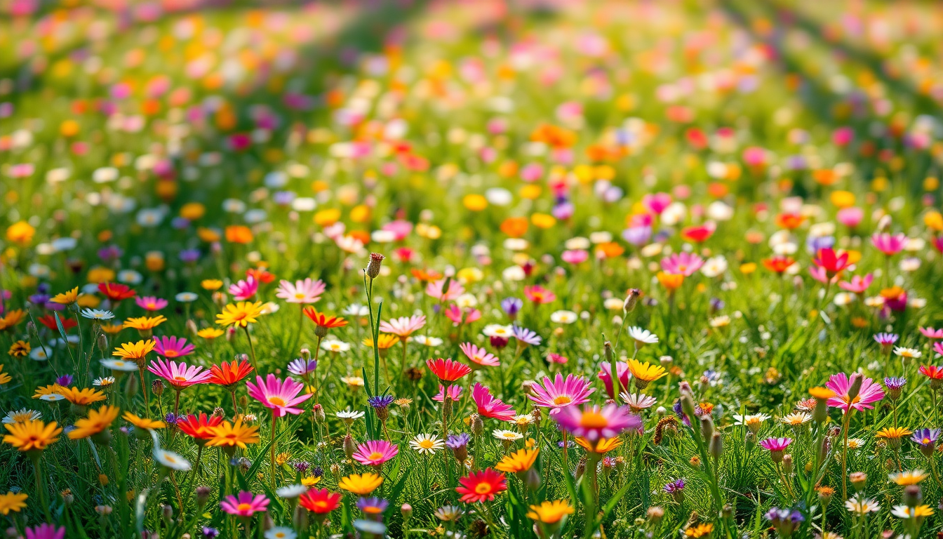 Resplendent Meadow Wildflowers Carpet in Spring