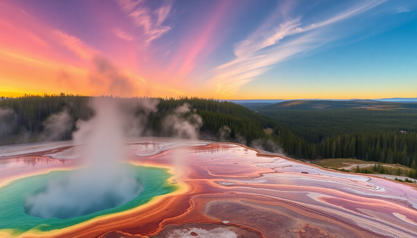 Immense Yellowstone Grand Prismatic in Spring