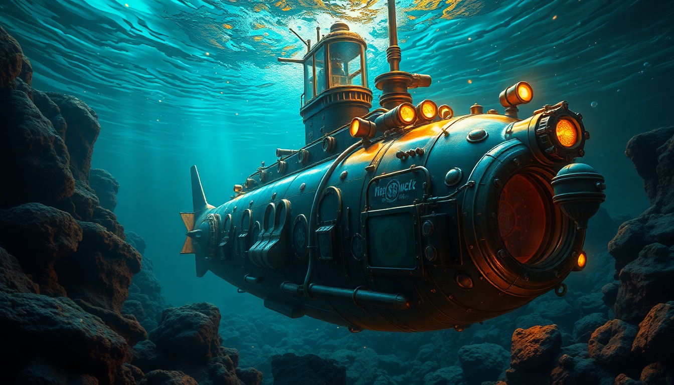 Ethereal Nautilus Submarine Brass Depths