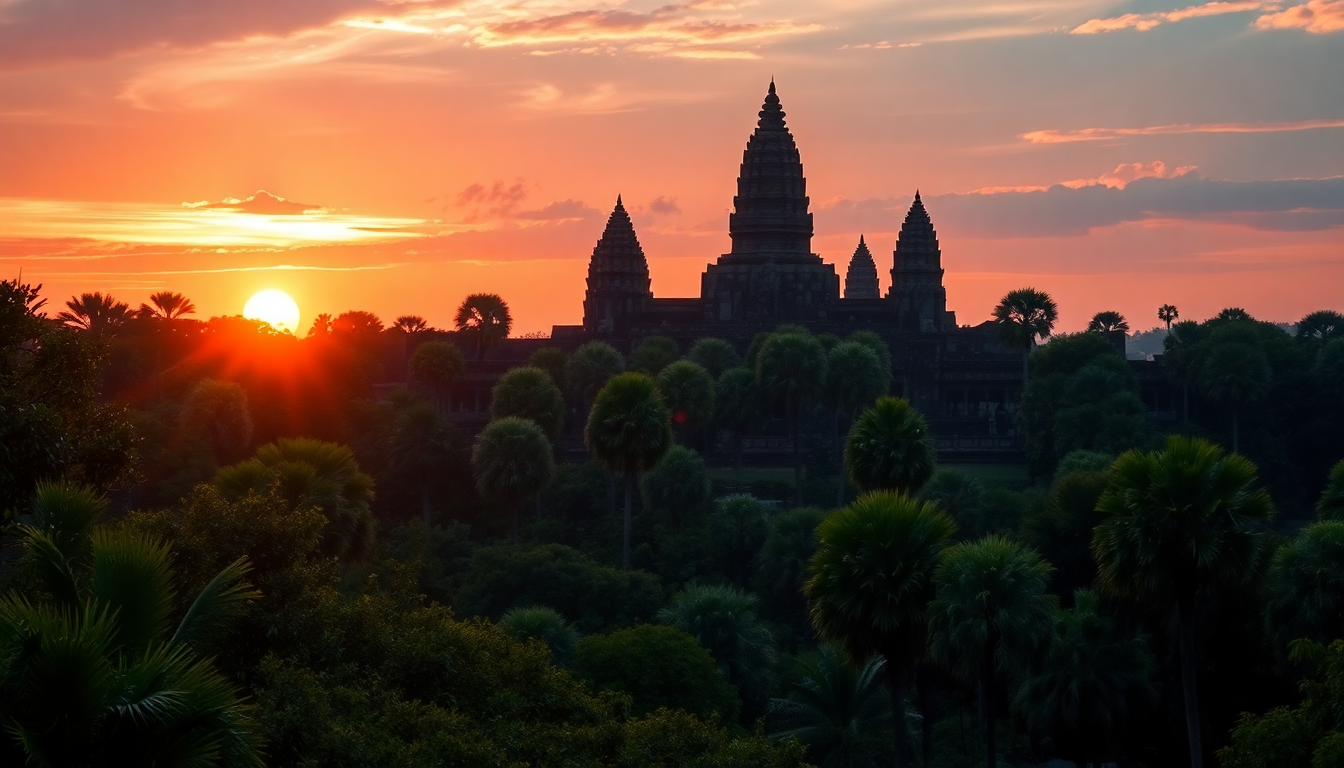 Awe-Inspiring Angkor Wat Wat Temple at Sunrise