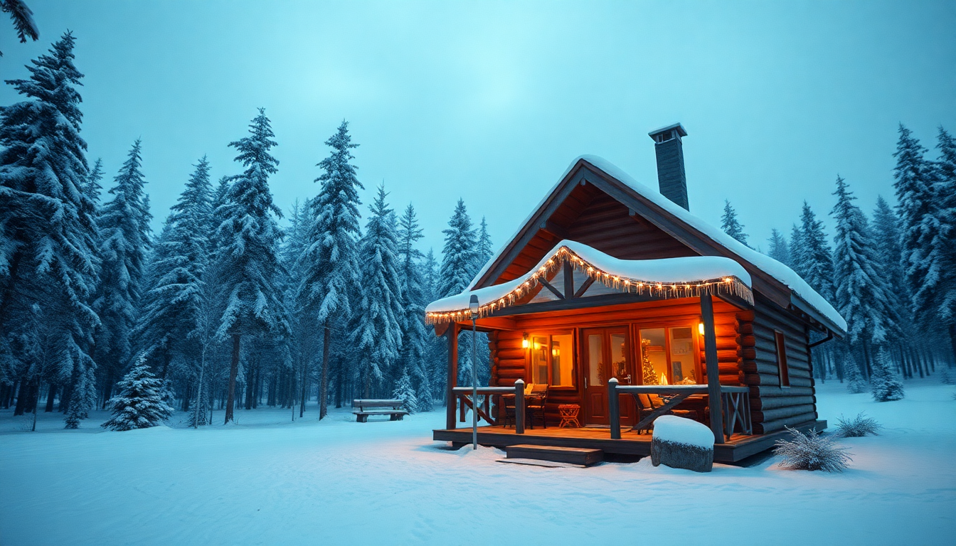 Tranquil Scandinavian Cabin Isolation in Winter