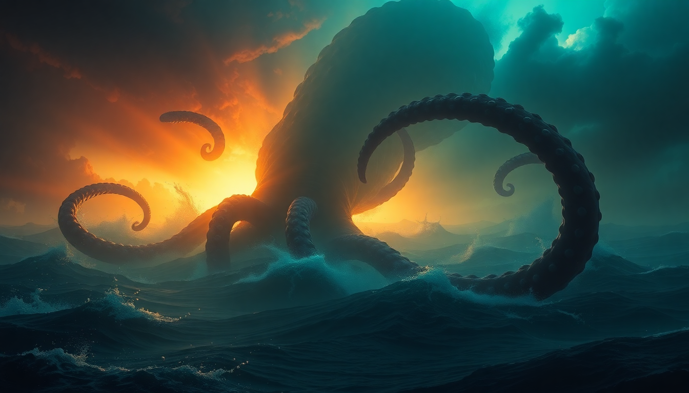 Exquisite Cthulhu Rising Tentacles Storm