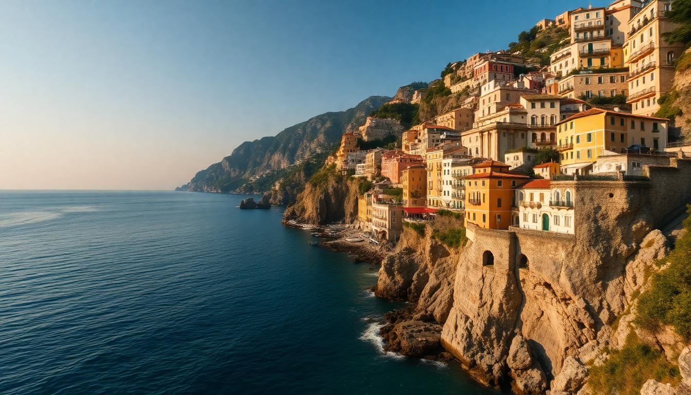 Sprawling Amalfi Coast Coast Colorful Drama