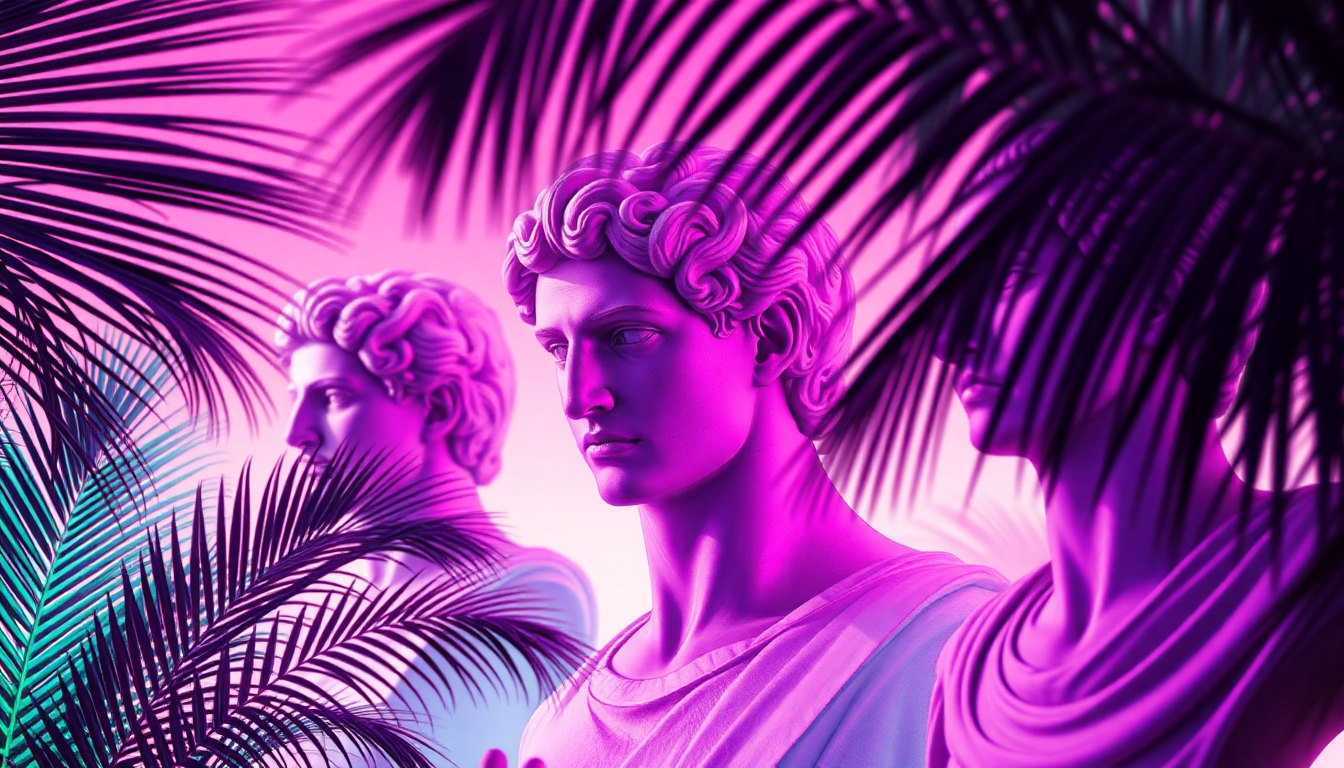 Haunting Vaporwave Roman Busts
