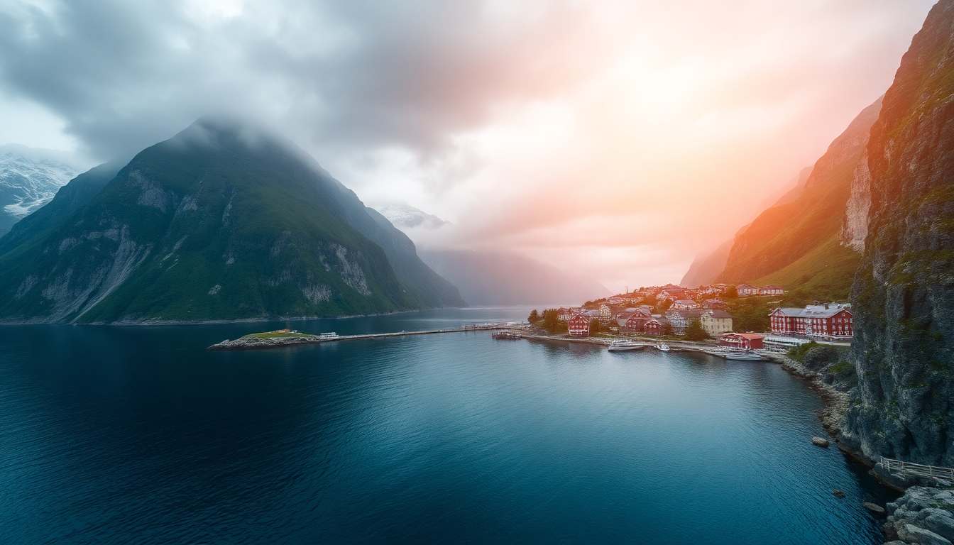 Vivid Norway Fjord Cliffs Drama