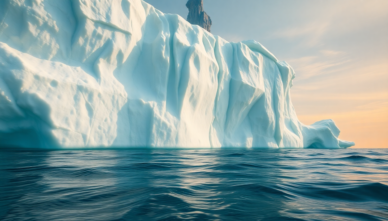 Awe-Inspiring Iceberg Sculpture Floating