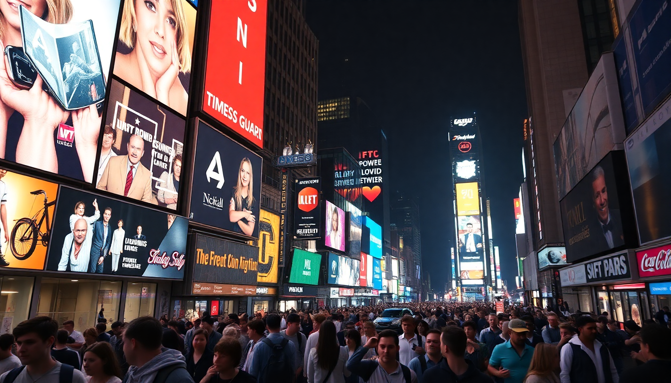Ethereal Times Square Billboards by Night