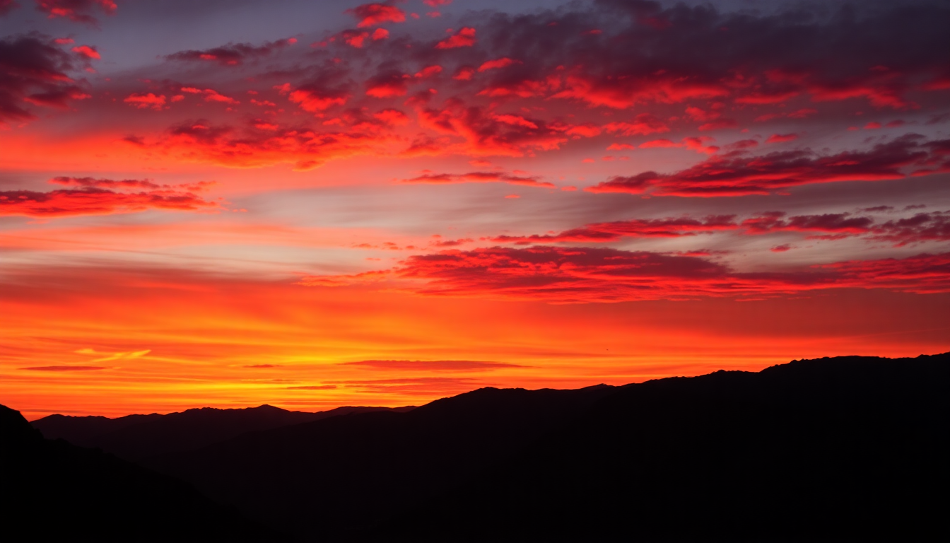 Exquisite Fire Sky Orange at Sunset