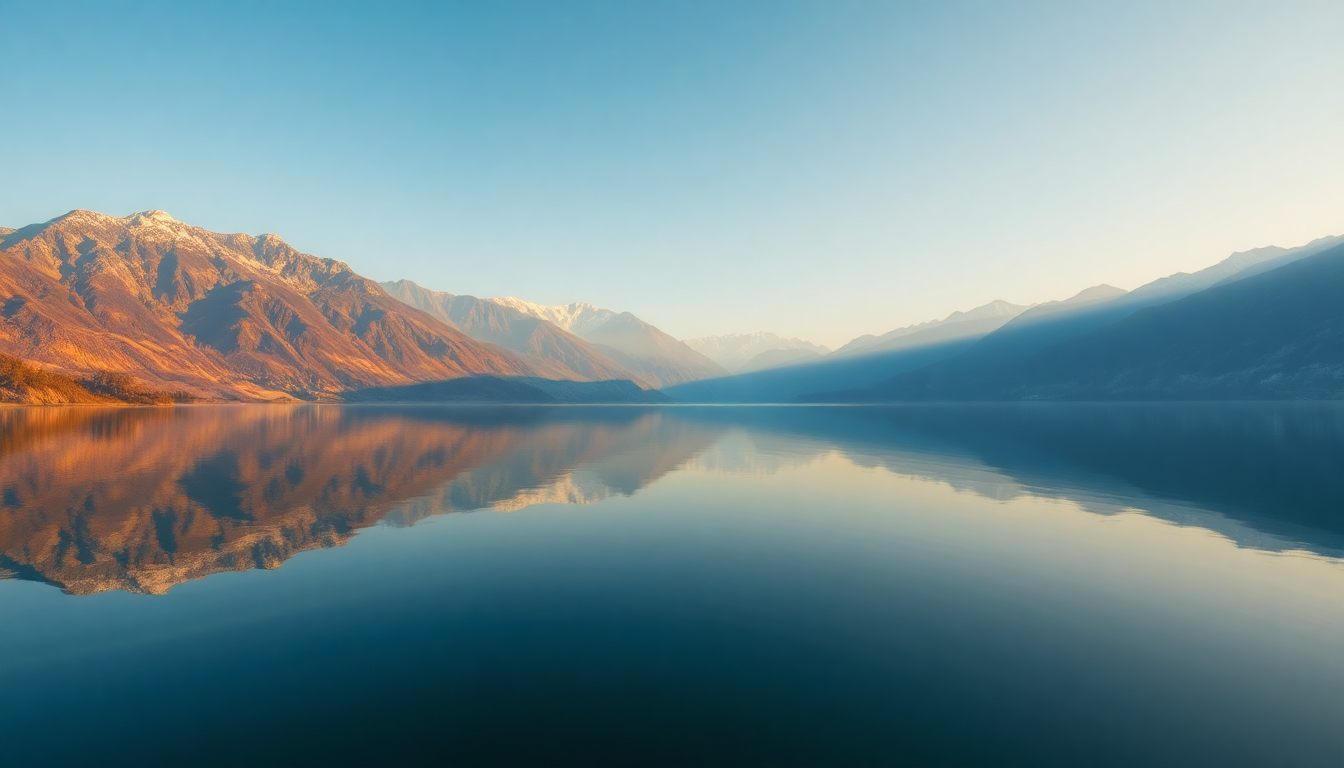 Radiant Lake Mirror Mountains Reflections
